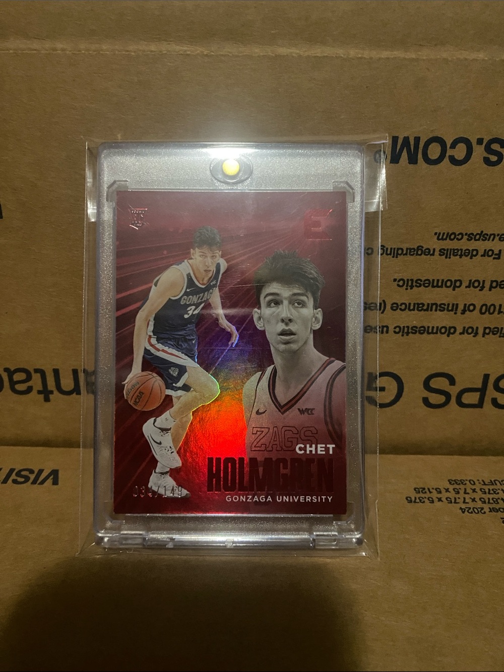 Chet Holmgren Gonzaga Basketball Rookie Card - Red Holo numbered /149!!